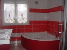 Червона ванна (46 фото): особливості дизайну кімнати в червоному кольорі