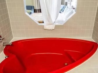 Червона ванна (46 фото): особливості дизайну кімнати в червоному кольорі