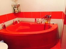 Червона ванна (46 фото): особливості дизайну кімнати в червоному кольорі