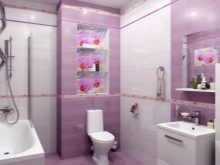 Фіолетова плитка у ванну кімнату: темно-фіолетова плитка з квітами і інші варіанти дизайну і відтінків. Плюси і мінуси