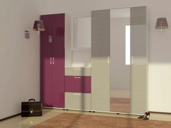 Глянцеві передпокої: білі модульні вітальні в коридор з глянцевими фасадами, чорна меблі та інші моделі