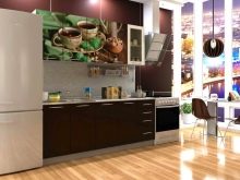 Кухні з фотодруком (54 фото): кухонні гарнітури з фотодруком на фасадах, «Орхідея» і «Кава», «Метелики» та інші малюнки