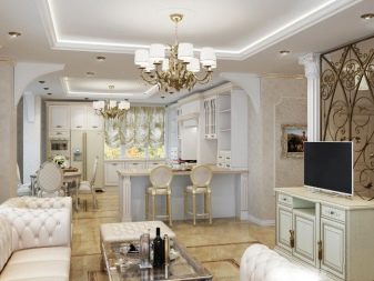 Кухня-вітальня 21-22 кв. м (51 фото): дизайн і планування кухні-вітальні 21-22 квадратних метрів