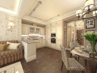 Кухня-вітальня 21-22 кв. м (51 фото): дизайн і планування кухні-вітальні 21-22 квадратних метрів