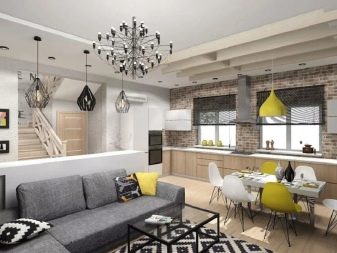 Кухня-вітальня 21-22 кв. м (51 фото): дизайн і планування кухні-вітальні 21-22 квадратних метрів