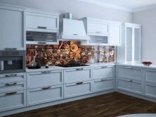 Кухонні фартухи Albico (36 фото): вибираємо панелі для кухні з МДФ та пластику, дизайн готових фартухів для стін з серії «Фрукти і лід»