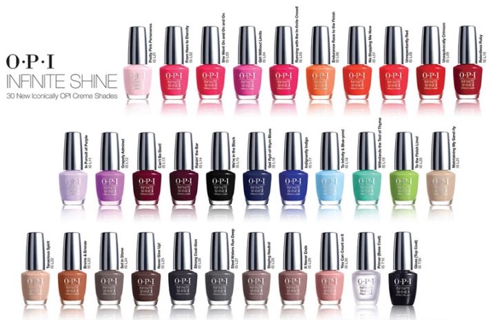 Лак для нігтів OPI: палітра кольорів. Особливості лаків Nail Lacquer і Infinite Shine Gel Effect. Переваги і недоліки