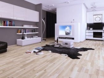 Ламінат у вітальню (31 фото): що краще вибрати для залу: плитку або ламінат? Оформлення підлоги вітальні в квартирі сірим, світлим і темним ламінатом