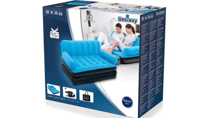 Надувні дивани-ліжка: трансформери 5 в 1, ІNTEX, Bestway і моделі інших виробників, дивани-ліжка з насосом і без нього