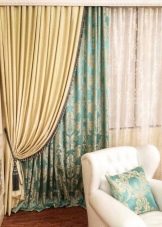 Подвійні штори у вітальню (42 фото): новинки дизайну штор в зал. Сучасні кавові та інші подвійні штори