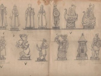 Різьблені шахи з дерева (17 фото): особливості ручної роботи, різьба шахових дерев’яних фігур, креслення і технологія