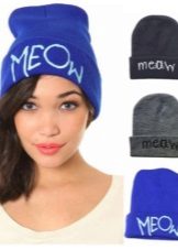 Шапки з написами (52 фото): з текстом vogue, meow, swag, boy, black, Росія, homies, сірі моделі і кольору