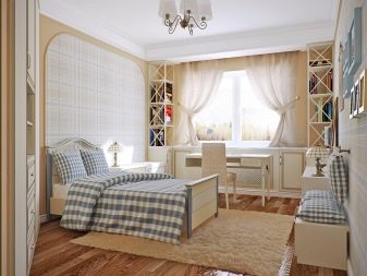 Штори в бежеву спальню (33 фото): шпалери бежевого кольору і штори коричневих тонів, інші ідеї