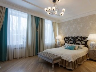 Штори в бежеву спальню (33 фото): шпалери бежевого кольору і штори коричневих тонів, інші ідеї