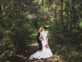 Весільна фотосесія на природі (51 фото): ідеї для зйомки в лісі і в полі у день весілля для нареченого і нареченої