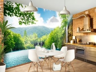 3D-шпалери для кухні (43 фото): вибираємо красиві 3D-шпалери для стін в інтер’єр, миються та інші види стереоскопічних шпалер для кухні різної площі