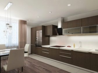 Біло-коричнева кухня (58 фото): особливості кухонного гарнітура в біло-коричневих тонах в інтер’єрі кухні, варіанти дизайну