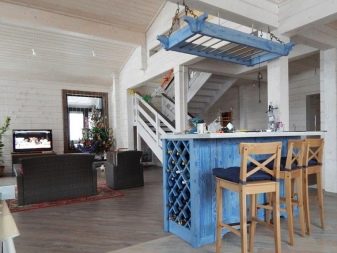 Барна стійка у вітальні (50 фото): дизайн барної стійки в залі квартири, барні стійки в інтер’єрі замість перегородки, варіанти декору