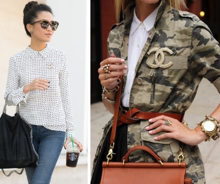 Брошка Chanel (53 фото): як відрізнити оригінал від підробки, камелія літак, брошки в стилі Коко Шанель із бісеру