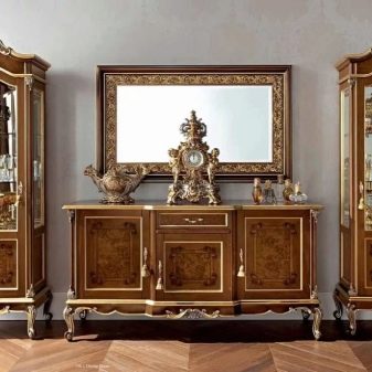 Буфети для вітальні: вибираємо кутові буфети-шафи, буфети-комоди і інші моделі для посуду, меблі в стилі класики кольору венге і інших відтінків