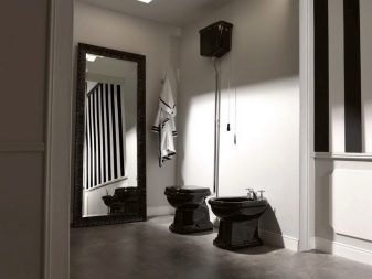 Чорні унітази (55 фото): підвісні, і підлогові моделі, унітази чорно-білого кольору в дизайні інтер’єру туалету, чорні матові унітази з інсталяцією і кришкою