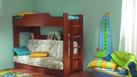 Дитячі двоярусні ліжка з диваном (53 фото): двоповерхові ліжка з горищем для дітей і підлітків, моделі в кімнату для дівчаток і хлопчиків