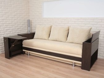 Дивани зі столом (46 фото): прямі і кутові дивани-ліжка з висувним або з вбудованим столом