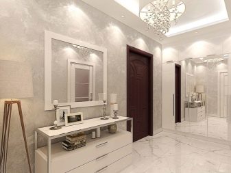 Дизайн холу в приватному будинку і квартирі (80 фото): красиві шпалери в інтер’єрі холу-передпокою в заміському будинку, оформлення невеликого і великого холів