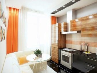 Дизайн кухні 11 кв. м з диваном (51 фото): планування і інтер’єр кухні-вітальні 11 квадратних метрів з диваном і балконом, інші варіанти