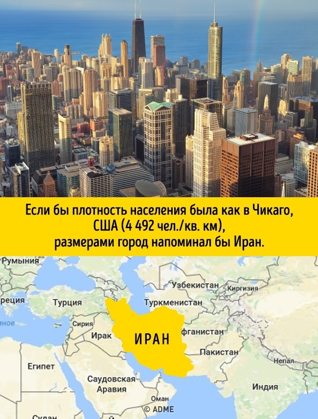 От скільки місця потрібно людству, якщо всі вирішать жити в одному місті