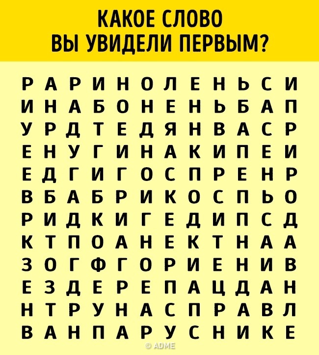 Перше слово, яке ви побачили, розповість про вас все
